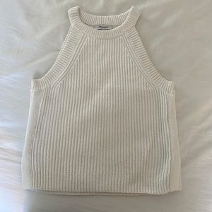 White Madewell high neck sweater top